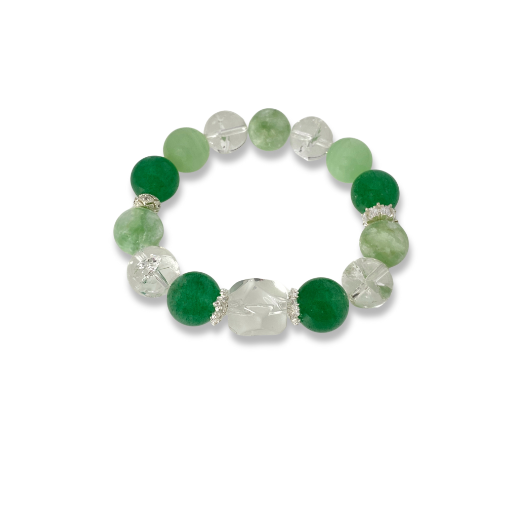 Green Rutilated Crystals Bracelet