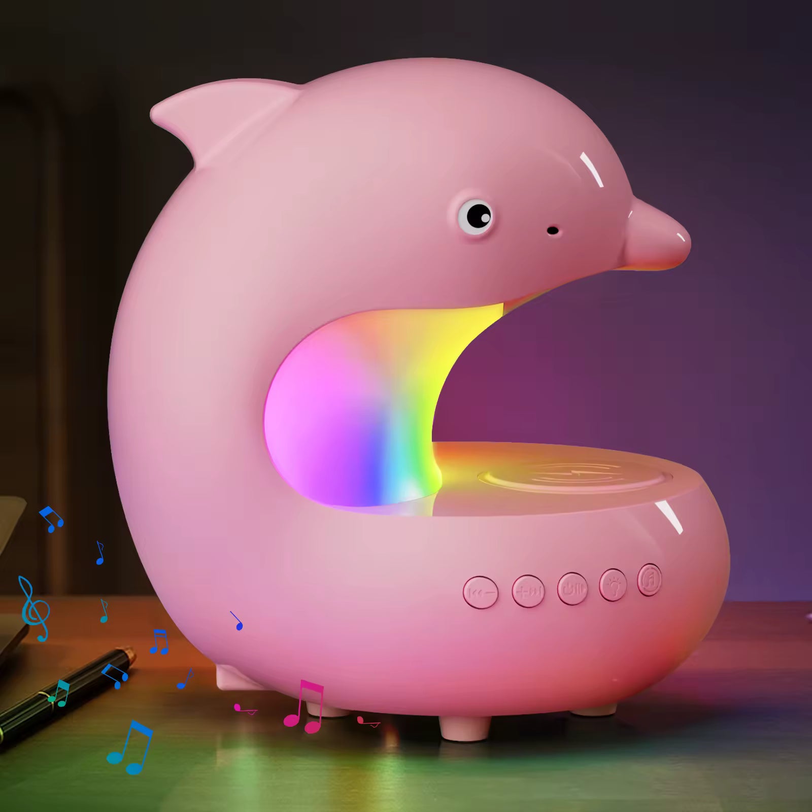 Whale LED Wireless Charger & Phone Stand — Desktop Night Light