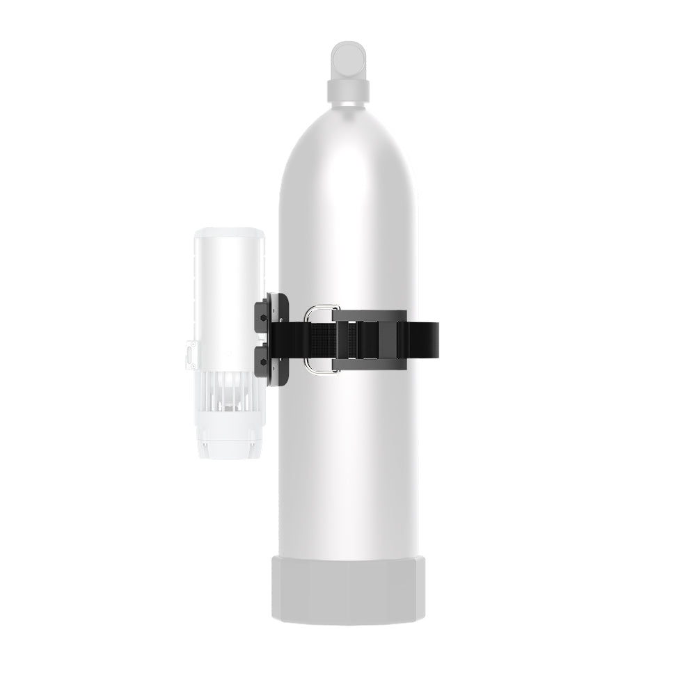 LEFEET P1 Lite tank mount installed on scuba equipment