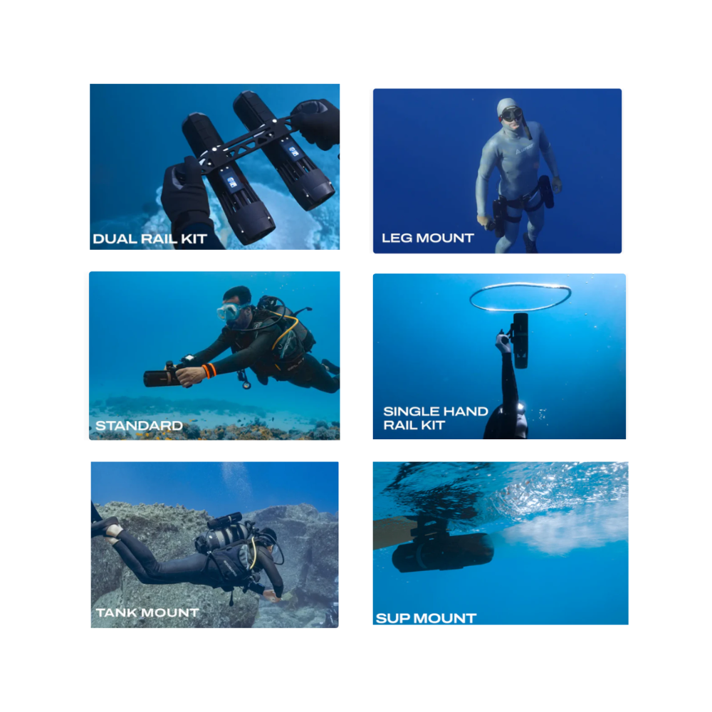 LEFEET P1 modular underwater scooter configurations available from EAGLEROAM