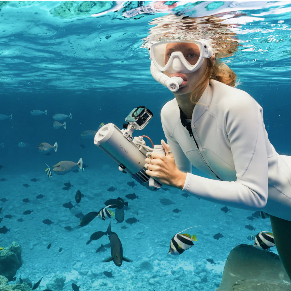 Diver using a LEFEET underwater scooter