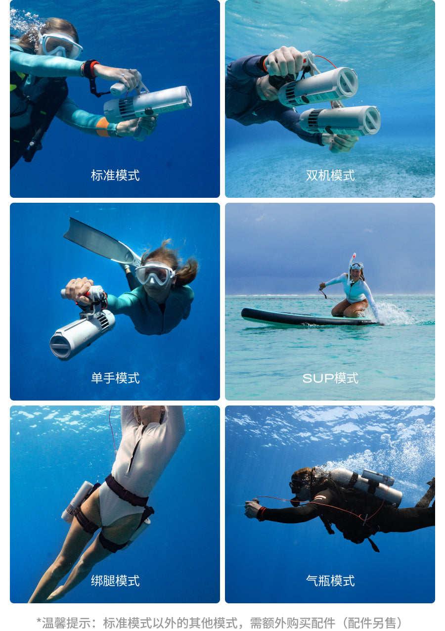 Diver holding P1 Lite with its standard two-handle bracket